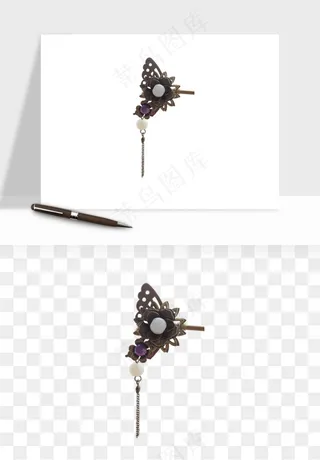 古风发簪头饰配饰png免抠