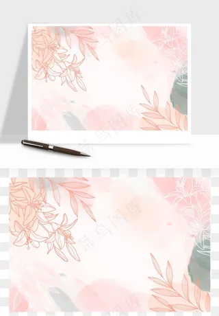 水彩花卉手绘矢量背景