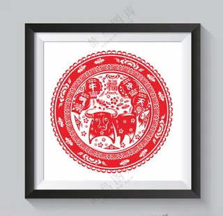 窗花中国图案喜迎新春