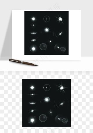 白光点光星光光效矢量png免抠