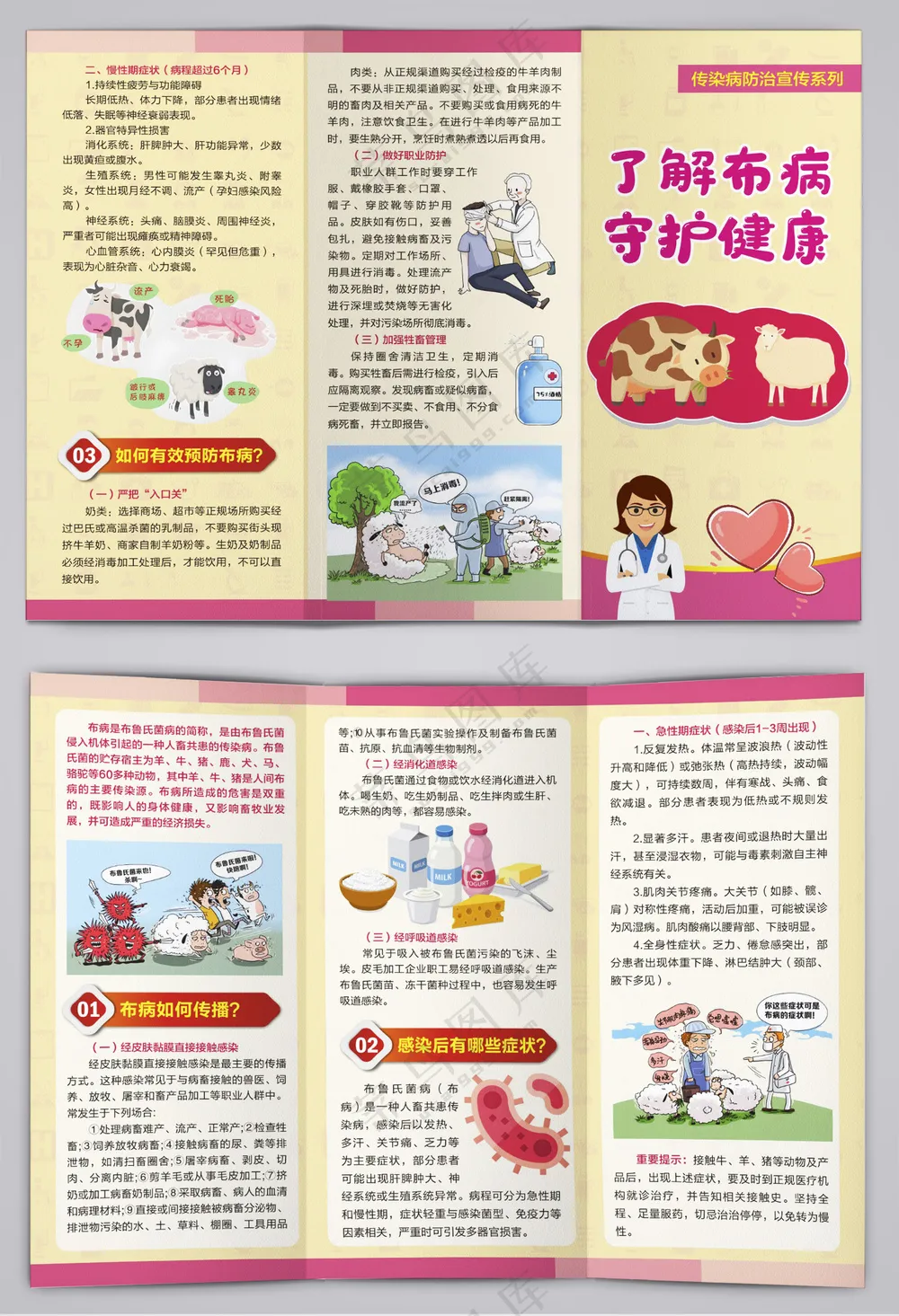 了解布病守护健康三折页