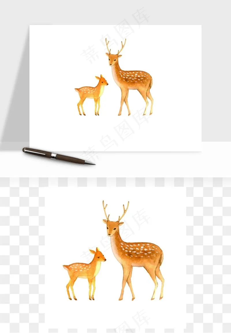 梅花鹿小鹿矢量