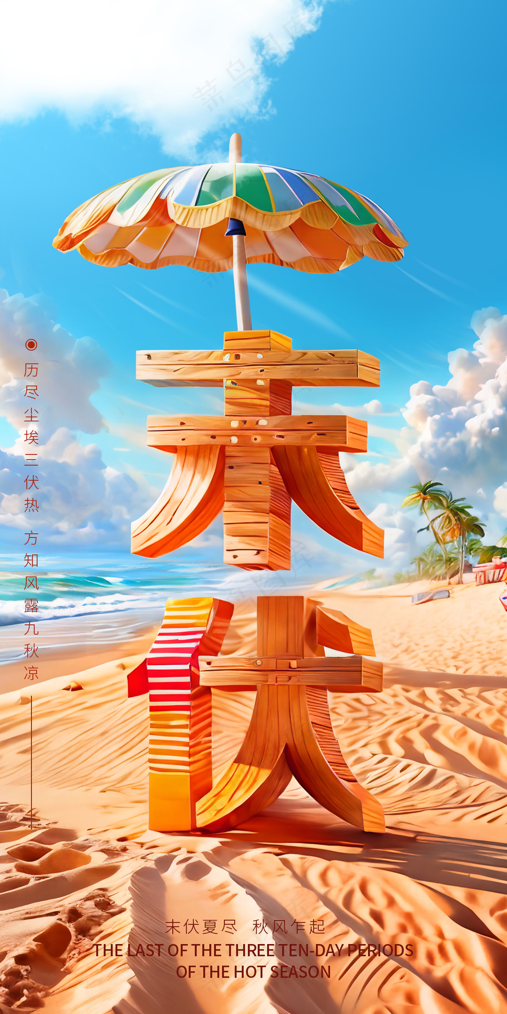 末伏立体海报