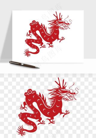 十二生肖剪纸中式纹样图案png免抠