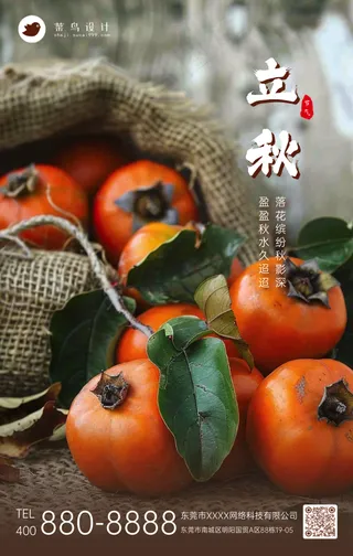 立秋手机海报