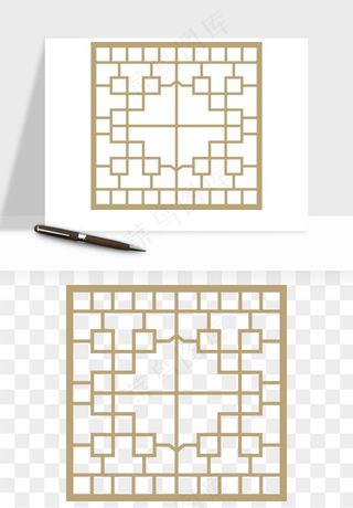 中式镂空古典图案png免抠