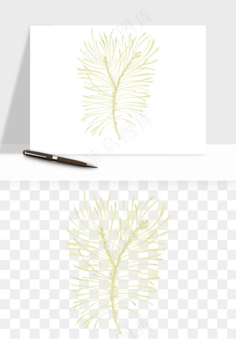 清新手绘植物png免抠