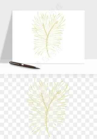 清新手绘植物png免抠