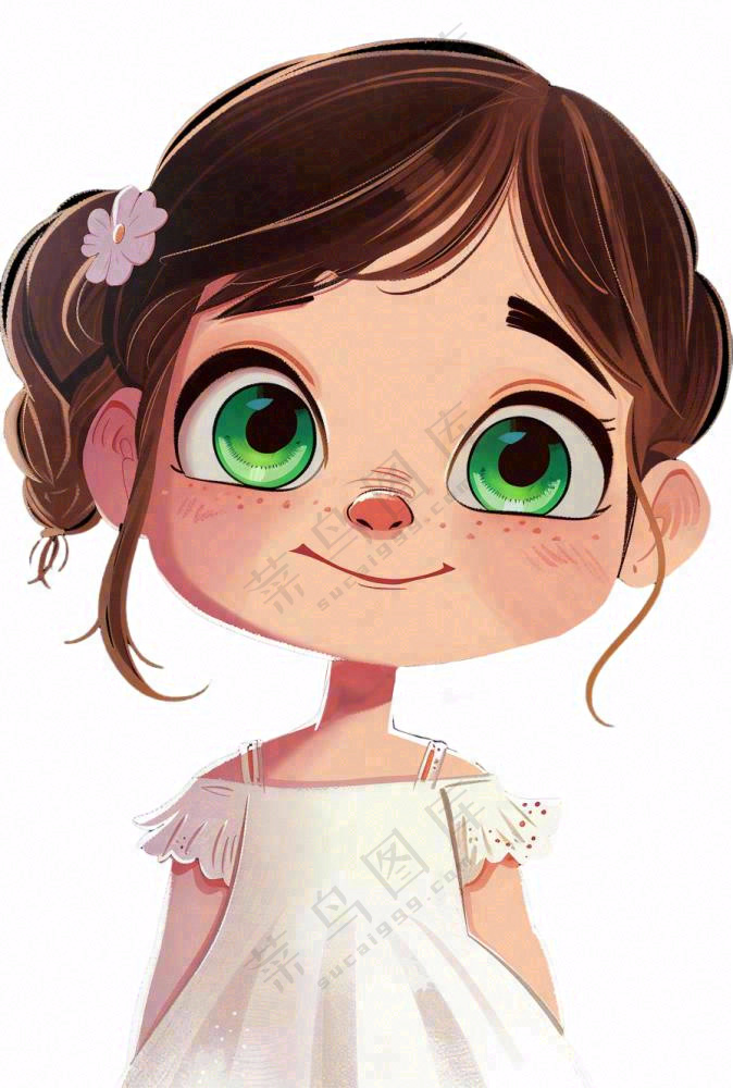 可爱的女孩儿童人物卡通插画免抠