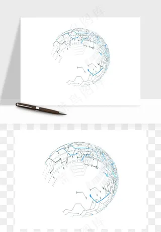 科技地球点线矢量png免抠