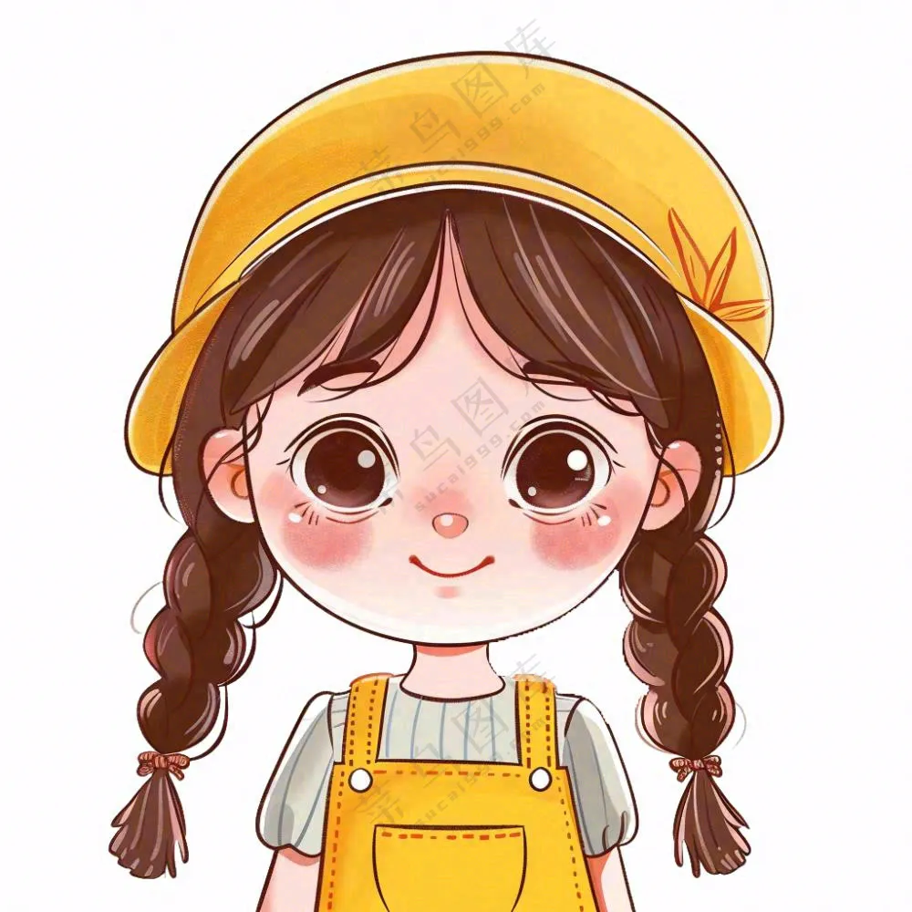 女孩学生人物卡通插画免抠