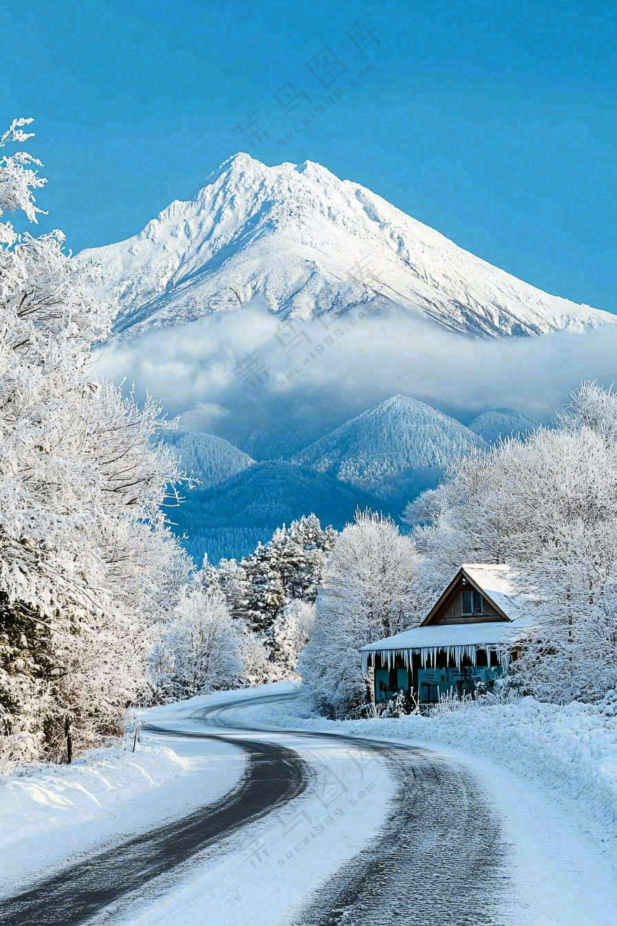 高原高山雪山风光风景摄影图