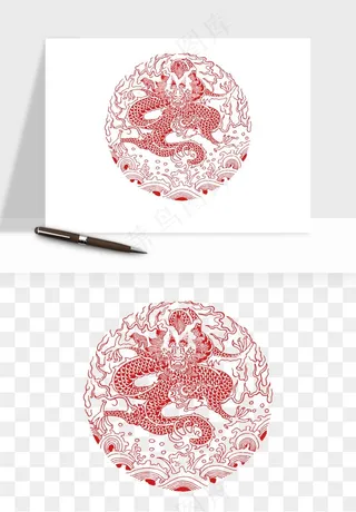 传统窗花剪纸图案png免抠