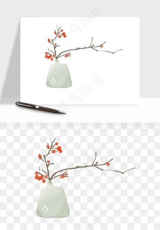 花瓶摆件花艺png免抠图