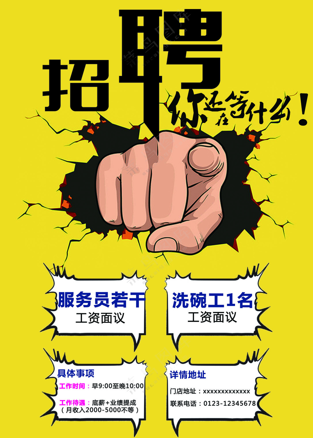 餐饮招聘海报