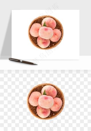 桃子油桃黄桃水果png免抠