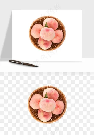 桃子油桃黄桃水果png免抠