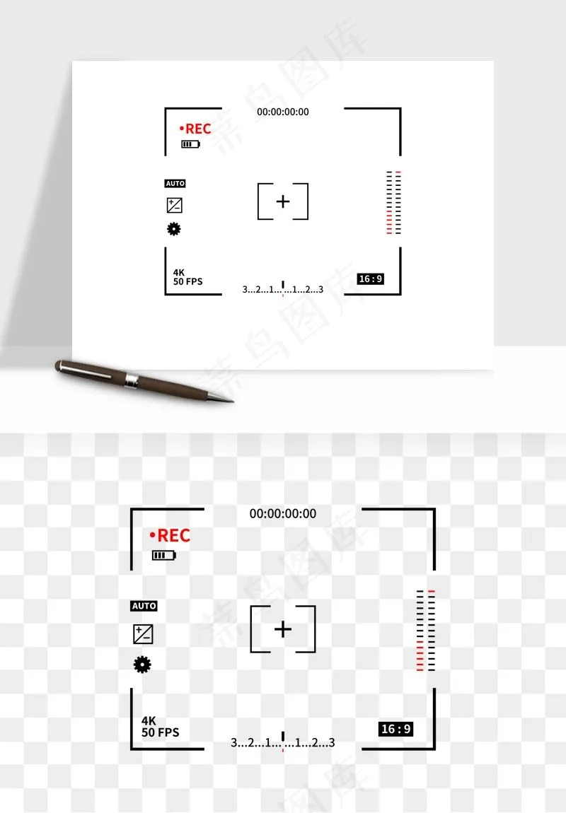相机取景框屏幕边框png免抠