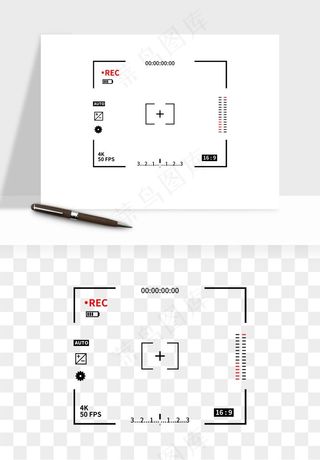 相机取景框屏幕边框png免抠