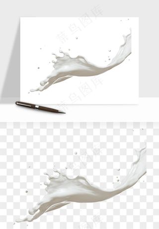 飞溅的牛奶牛奶杯元素png免抠