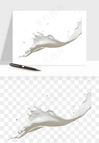 飞溅的牛奶牛奶杯元素png免抠