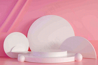 美妆护肤3d展台清新背景