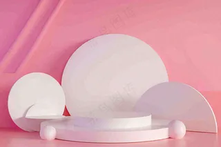 美妆护肤3d展台清新背景