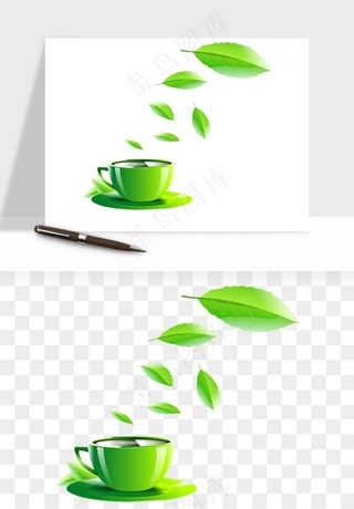 清新绿茶png免抠