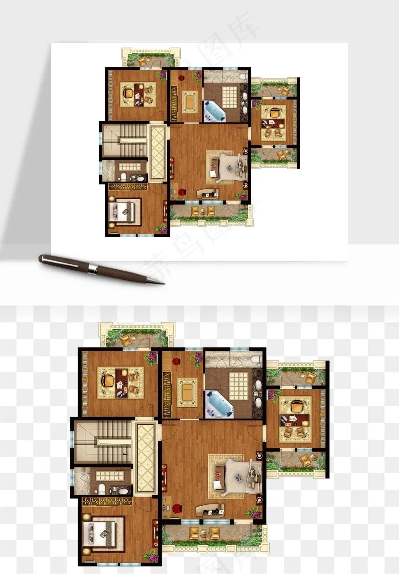 楼盘户型建筑图png免抠