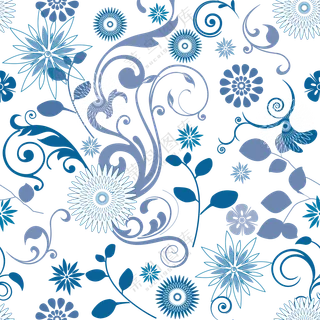 四方无缝拼接花纹花朵图案免抠图片