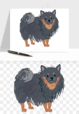 手绘狗狗宠物png免抠