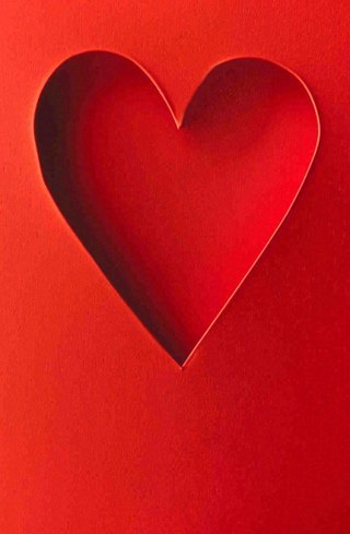 红色立体爱心镂空插画母亲节七夕背景