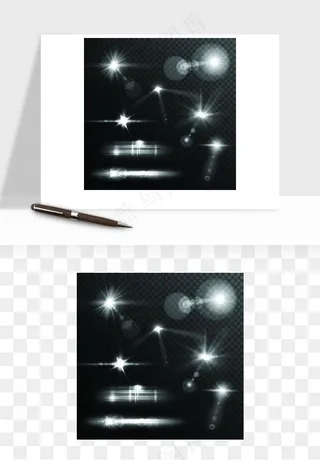 白光点光星光光效矢量png免抠