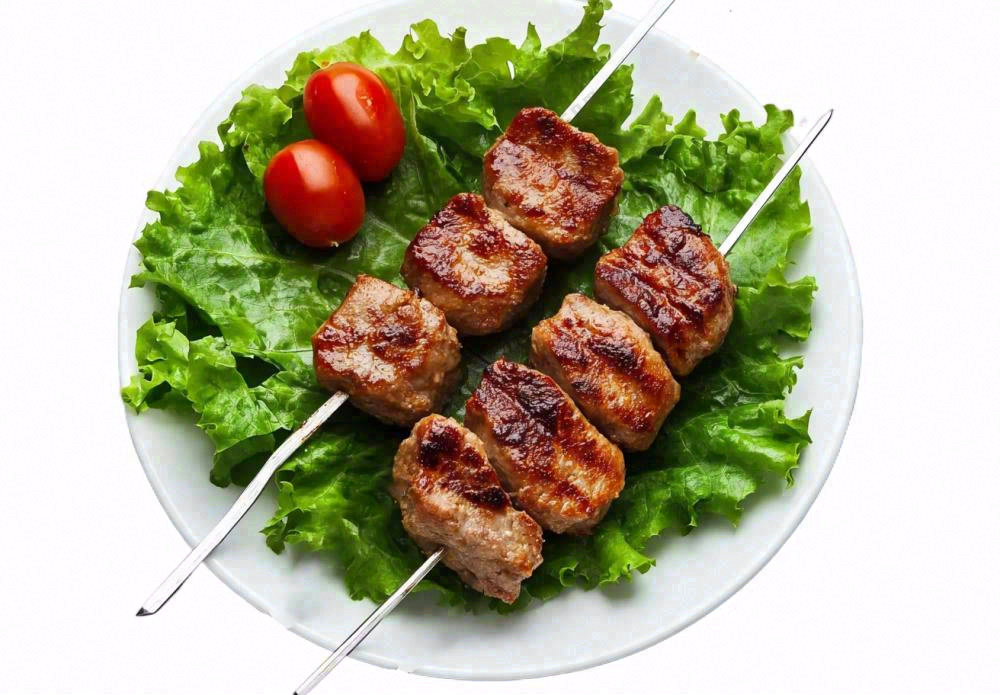 烤肉烤串牛羊肉食物摄影图免抠