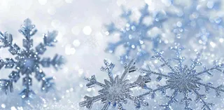 冬天白色雪花闪亮水晶银色大雪小雪摄影图