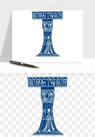 青花瓷花纹花卉图案png免抠