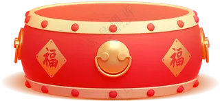鼓  打鼓   花灯鼓   红色鼓免扣素材