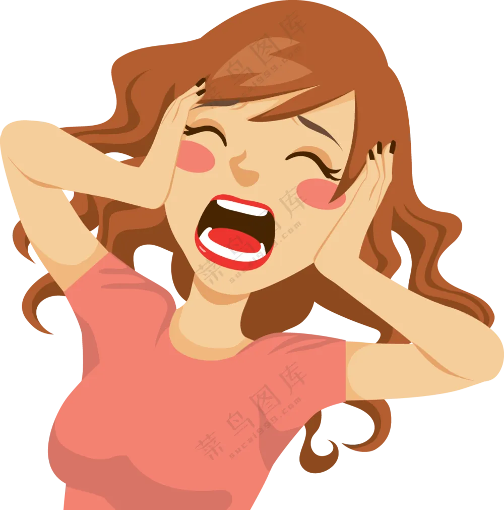歇斯底里崩溃状态美女人物免抠图片