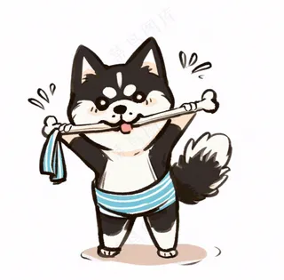 小狗宠物动物卡通插画免抠