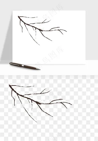 雪树枯树冬天树木png免抠