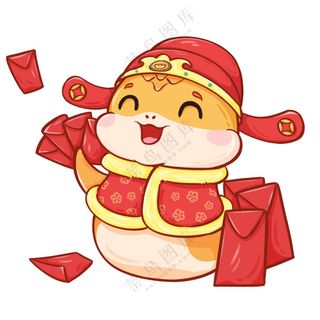 蛇年IP形象插画2025新春贺岁吉祥物蛇宝宝PSD分层图-01