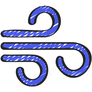 吹风 气息 铅笔手绘图标icon