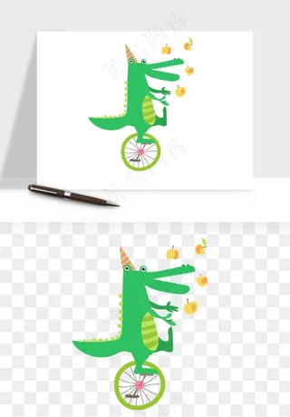 手绘鳄鱼png免抠