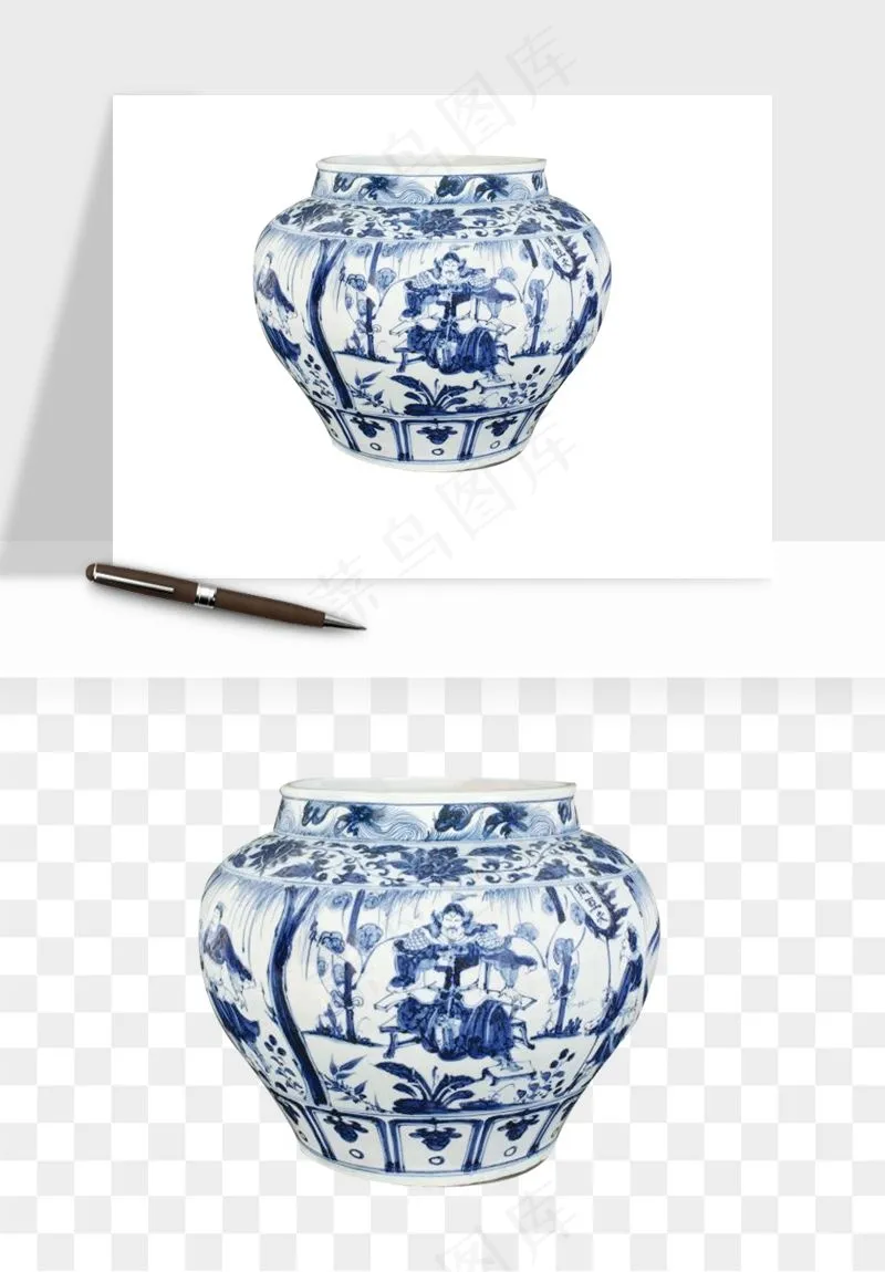 青花瓷陶瓷png免抠