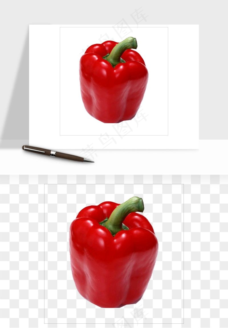 青圆椒蔬菜png免抠