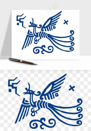 青花瓷花纹花卉图案png免抠