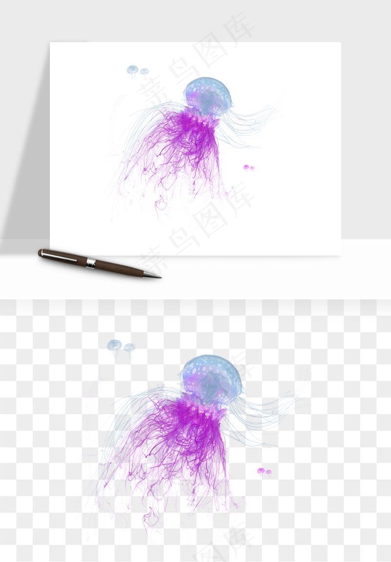 水母章鱼海底生物png免抠图