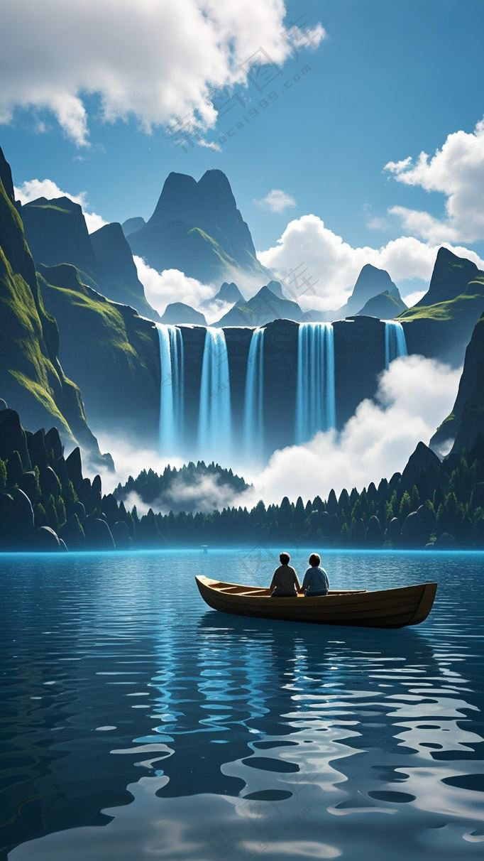 宁静山水画