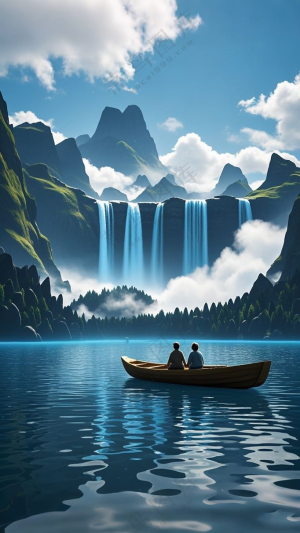 宁静山水画