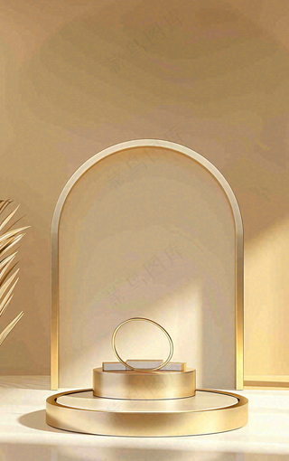 美妆护肤3d展台清新背景